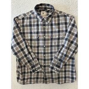 Levis Mens Jackson Worker Overshirt Flannel Shirt Size XL